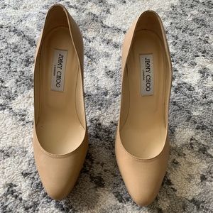 Jimmy Choo Women Beige Tan Heel Pumps